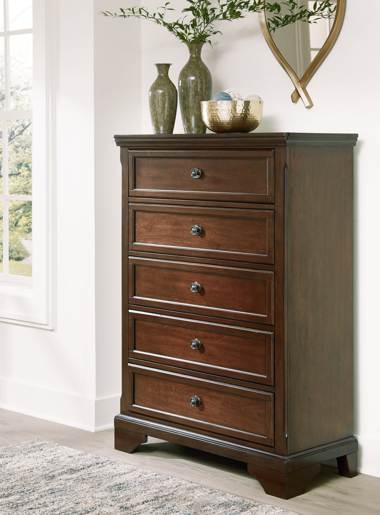 Furniture City Slidell - Ashley Furniture - Trellington Bedroom - Five Drawer Chest / Brown - B716-46