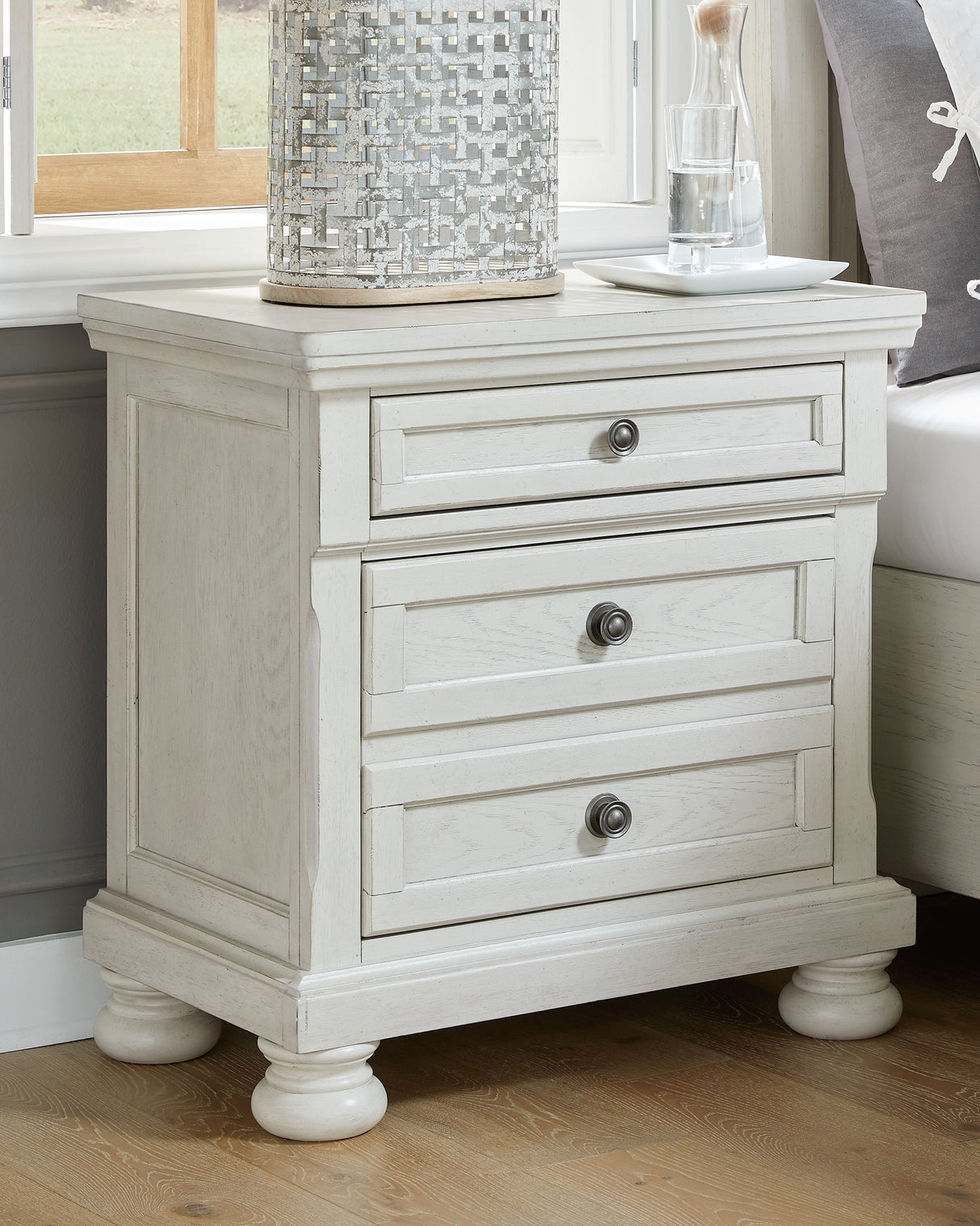 Furniture City Slidell - Ashley Furniture - Robbinsdale Bedroom - Two Drawer Night Stand / Antique White - B742-92