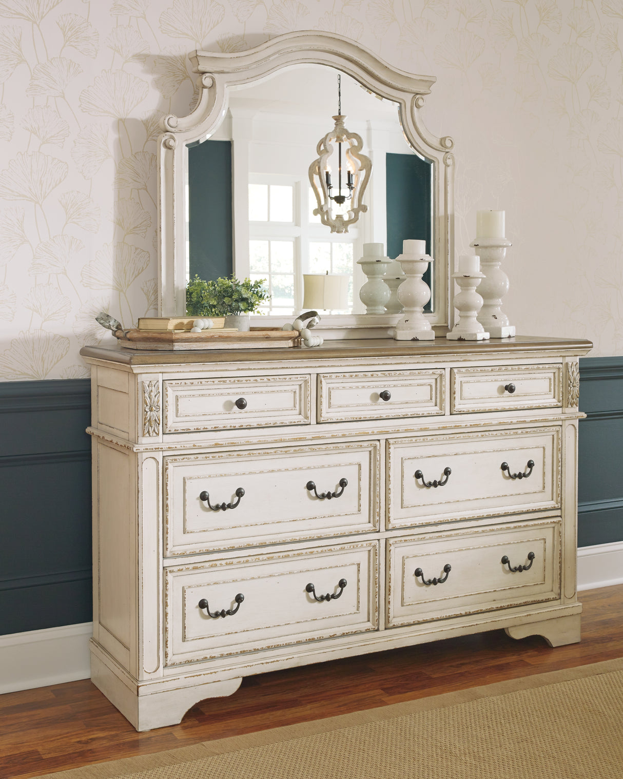 Furniture City Slidell - Ashley Furniture - Realyn Bedroom - Dresser and Mirror / Two-tone - B743B1