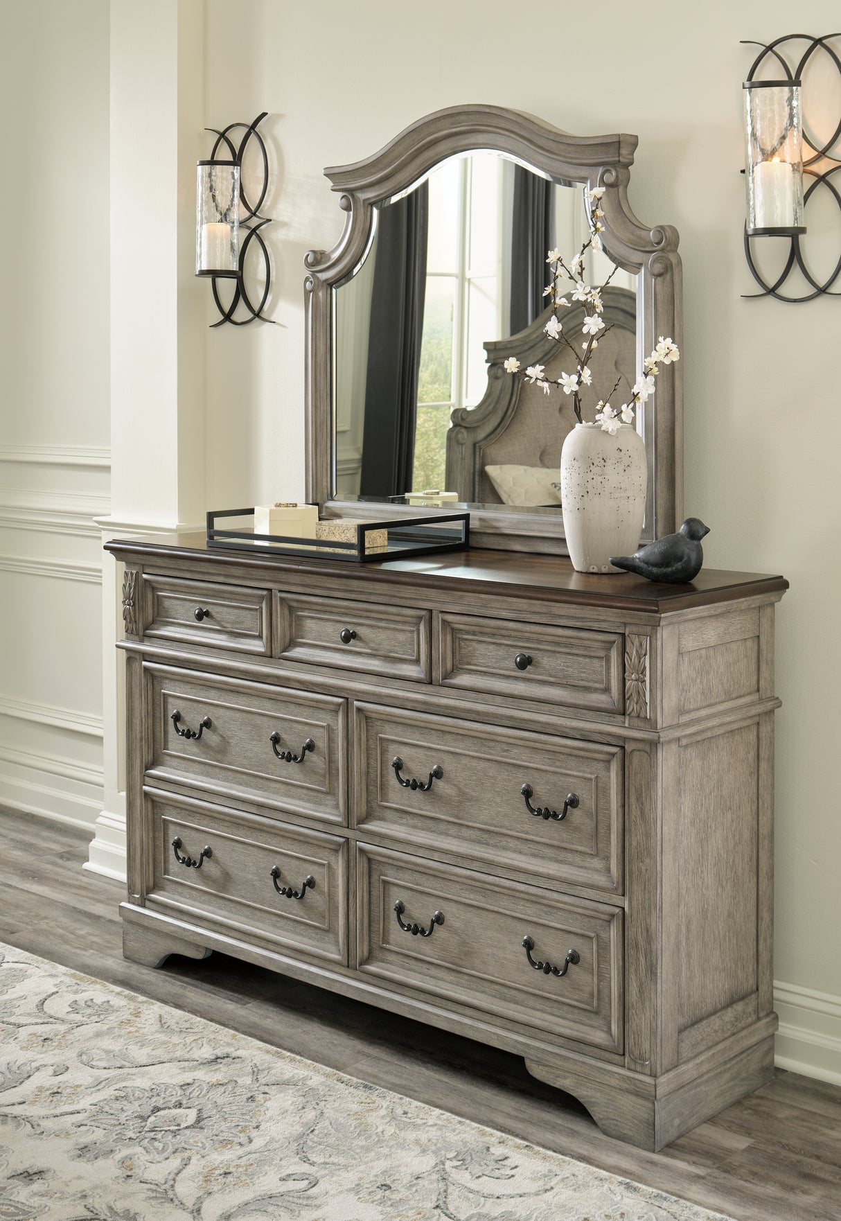 Furniture City Slidell - Ashley Furniture - Lodenbay Bedroom - Dresser and Mirror / Antique Gray/Brown - B751B1