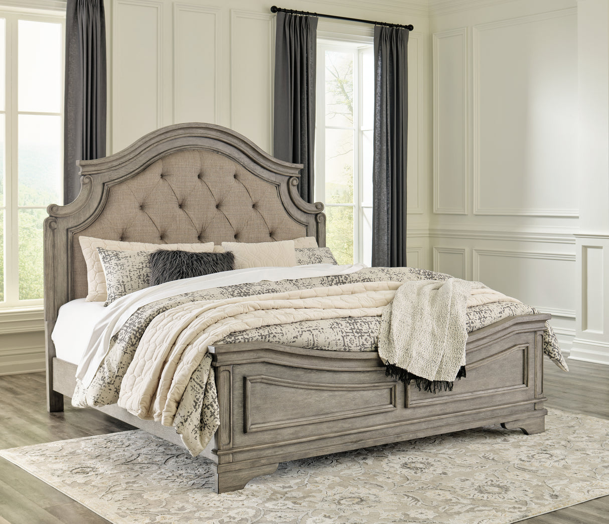 Furniture City Slidell - Ashley Furniture - Lodenbay Bedroom - King Panel Bed / Antique Gray - B751B4