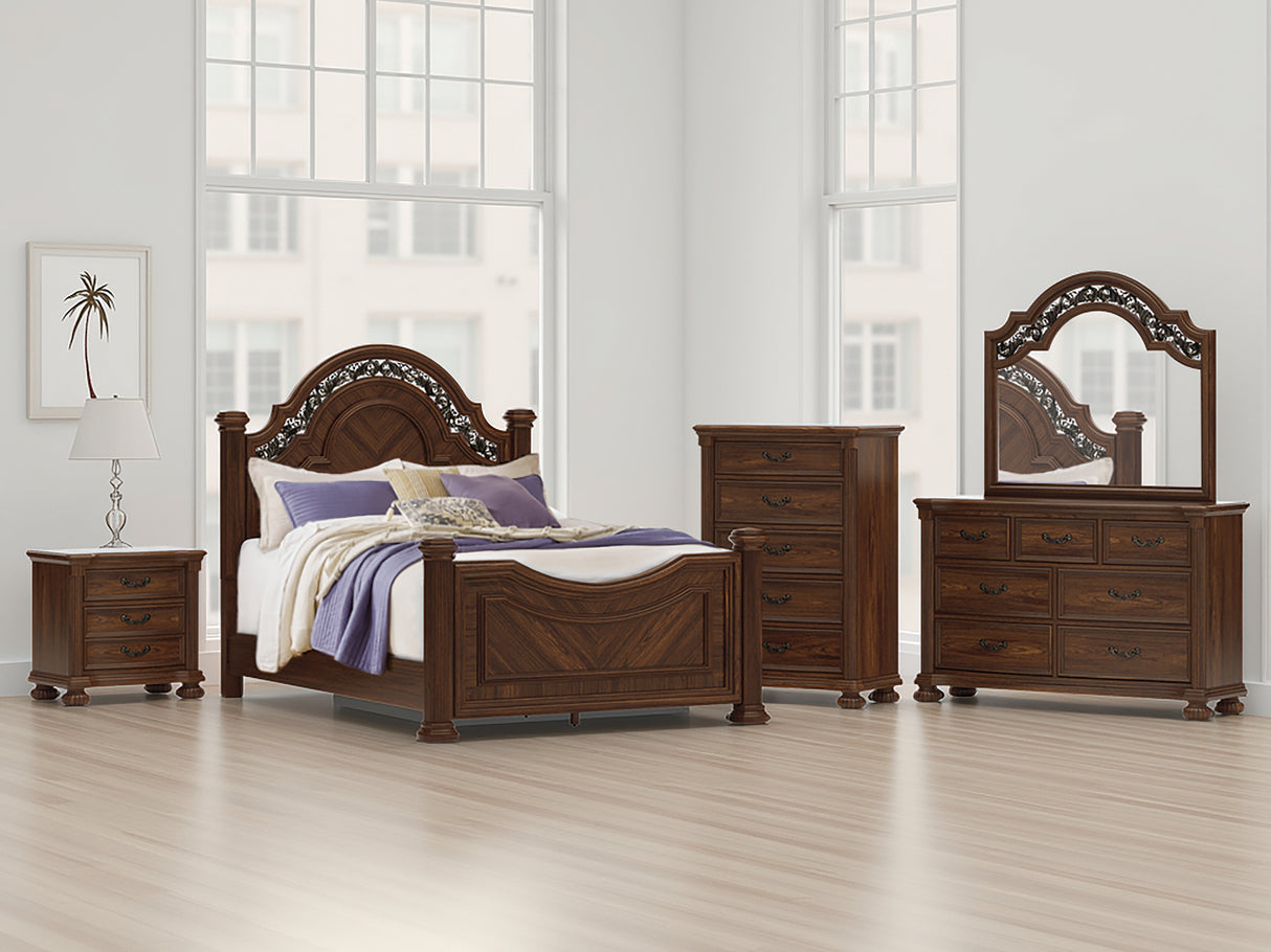 Furniture City Slidell - Ashley Furniture - Lavinton Bedroom - Queen Poster Bed / Brown - B764B5