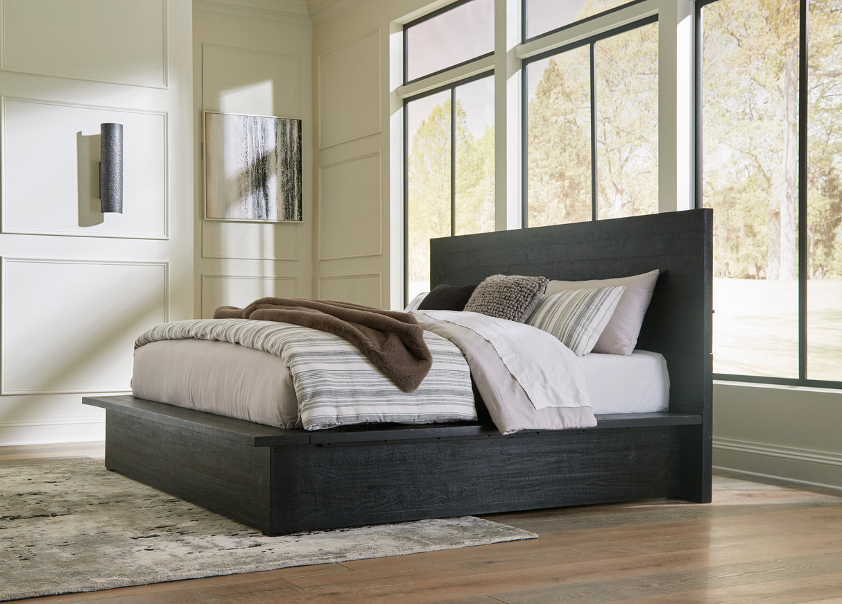 Furniture City Slidell - Ashley Furniture - Londer Bedroom - King Panel Bed / Black - B768B4