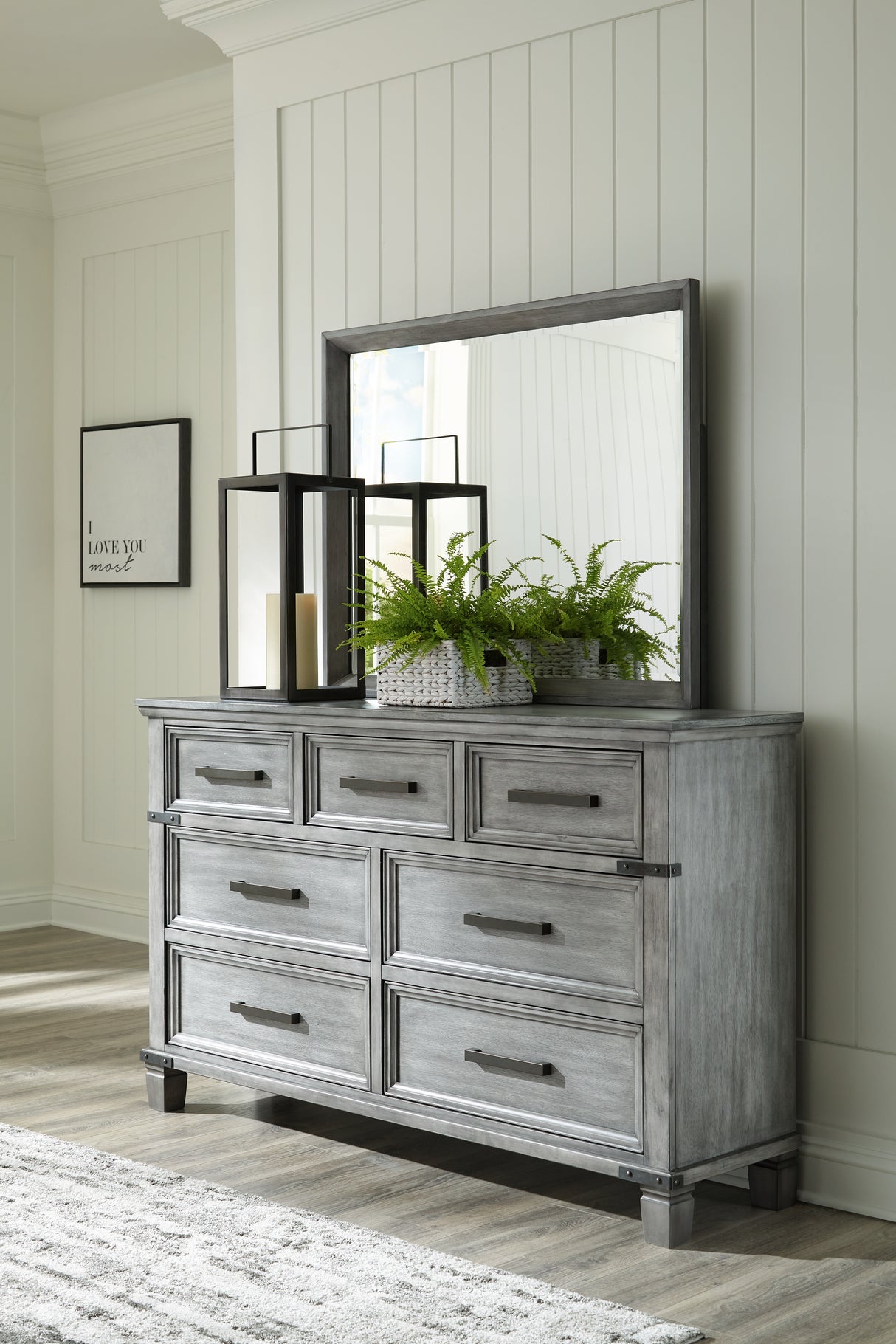 Furniture City Slidell - Ashley Furniture - Russelyn Bedroom - Dresser and Mirror / Gray - B772B1