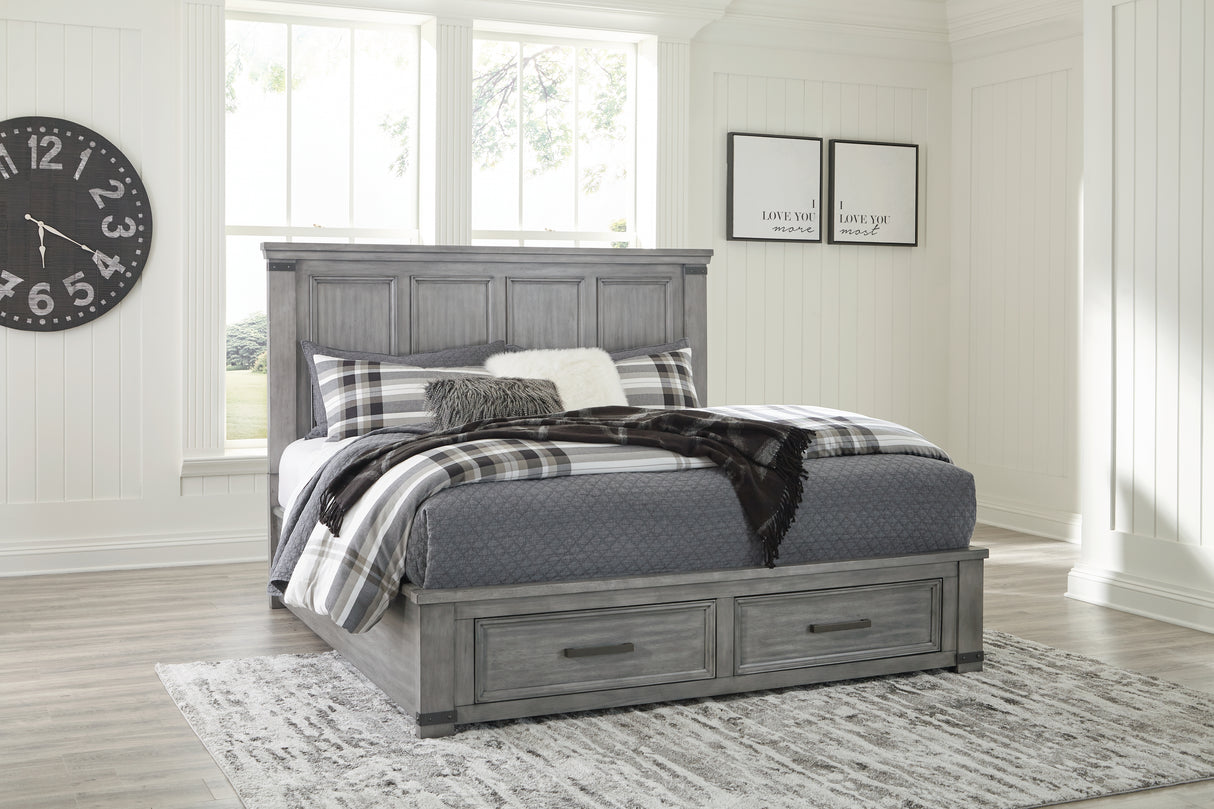 Furniture City Slidell - Ashley Furniture - Russelyn Bedroom - King Storage Bed / Gray - B772B8