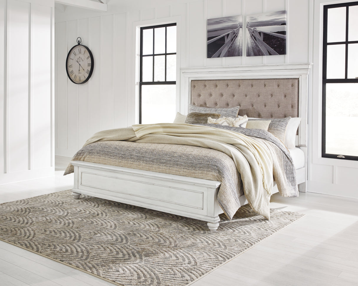 Furniture City Slidell - Ashley Furniture - Kanwyn Bedroom - California King Panel Bed / Whitewash - B777B13