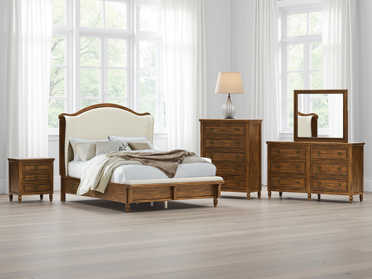 Furniture City Slidell - Ashley Furniture - Sturlayne Bedroom - Queen Upholstered Panel Bed / Brown - B787B2