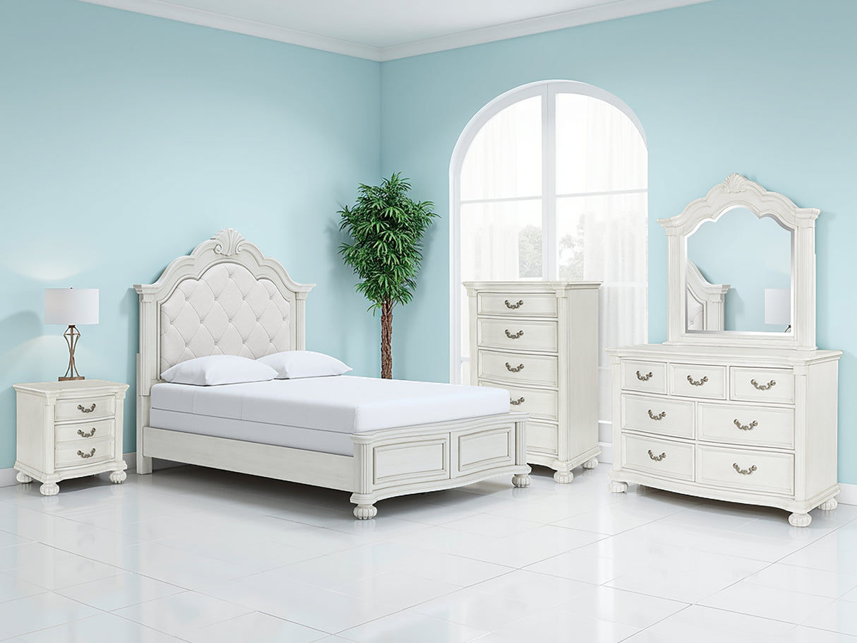 Furniture City Slidell - Ashley Furniture - Montelaine Bedroom - Queen Upholstered Panel Bed / Antique White - B795B2