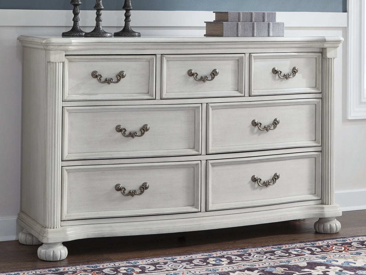 Furniture City Slidell - Ashley Furniture - Montelaine Bedroom - King Upholstered Panel Bed / Antique White - B795B6
