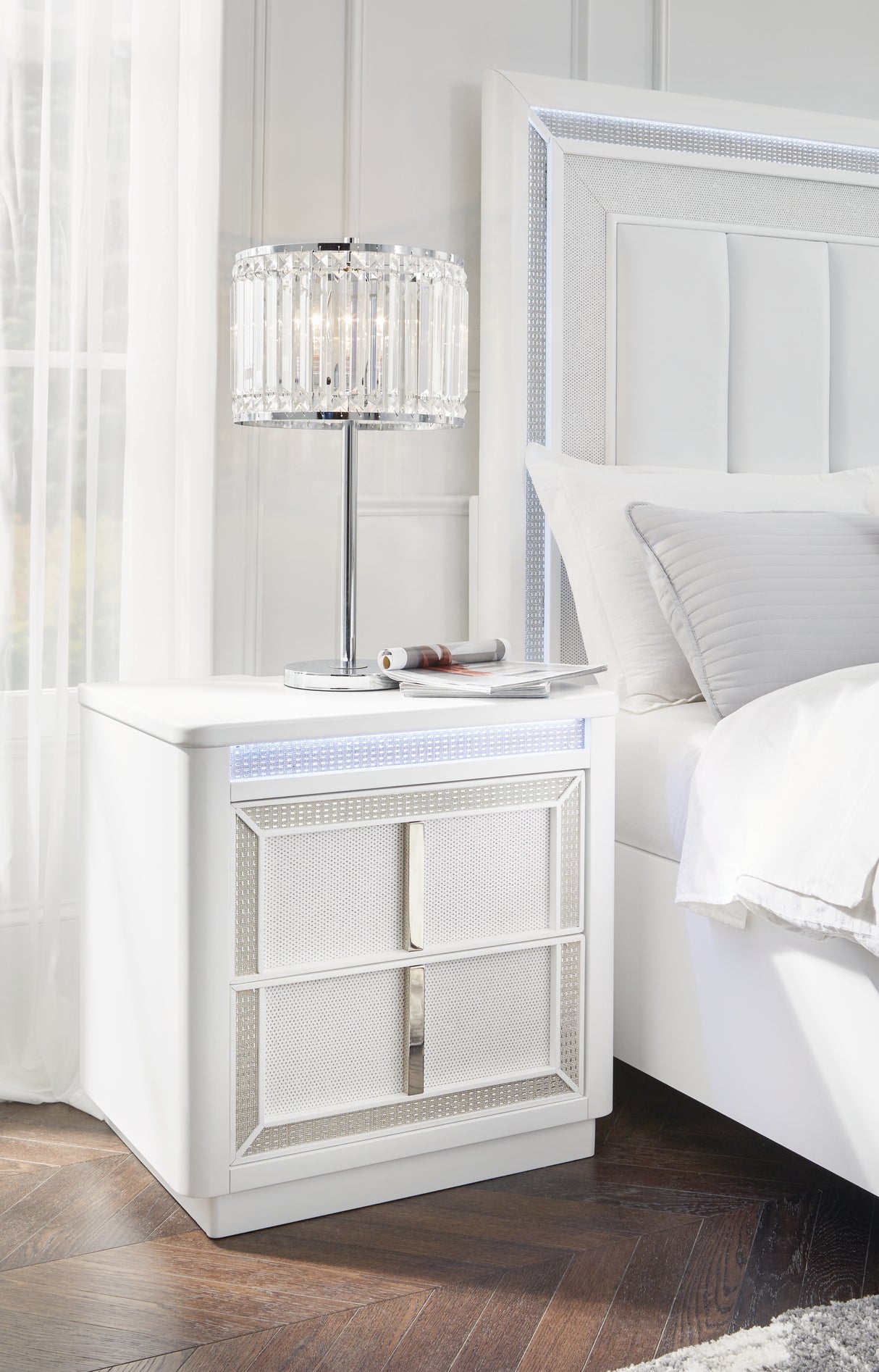 Furniture City Slidell - Ashley Furniture - Chalanna Bedroom - Two Drawer Night Stand / White - B822-92