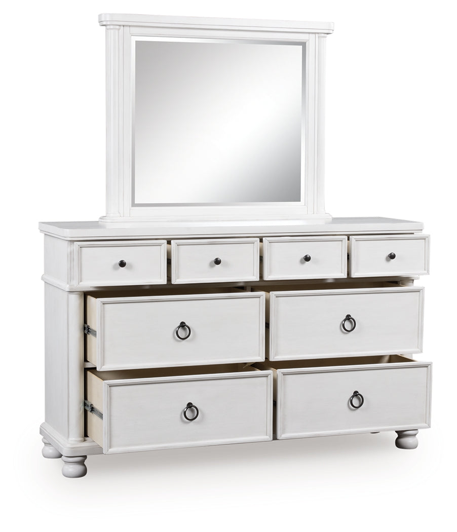 Furniture City Slidell - Ashley Furniture - Rowlenstown Bedroom - Dresser and Mirror / Antique White - PCB823B1