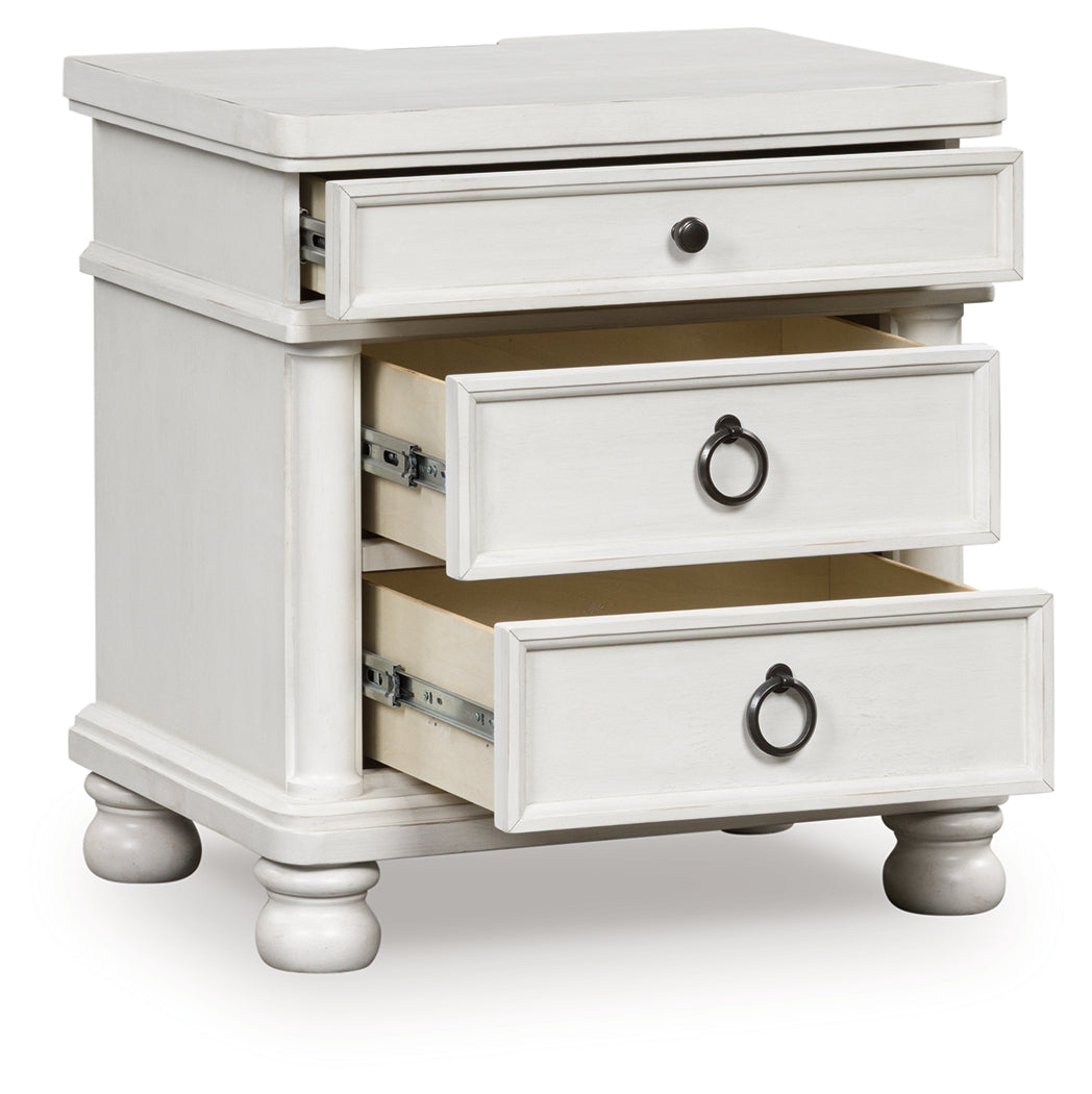 Furniture City Slidell - Ashley Furniture - Rowlenstown Bedroom - Three Drawer Night Stand / Antique White - PCB823-93