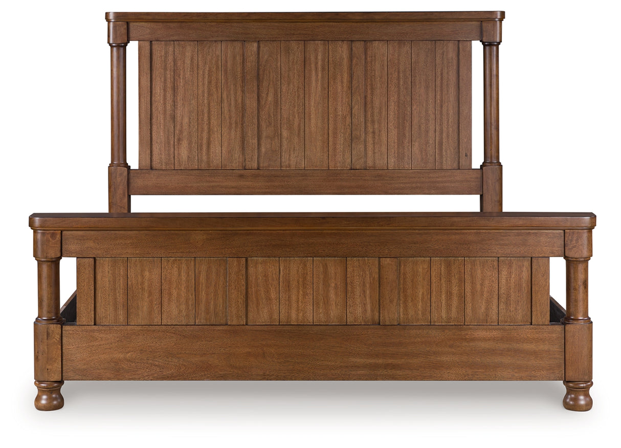 Furniture City Slidell - Ashley Furniture - Rowlenstown Bedroom - King Poster Bed / Brown - PCB824B4