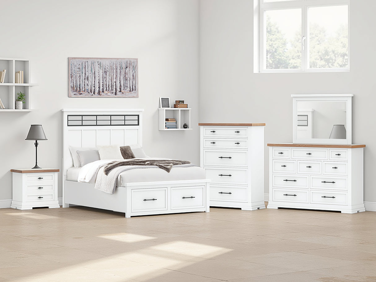 Furniture City Slidell - Ashley Furniture - Ashbryn Bedroom - Queen Panel Storage Bed / White/Natural - B844B2