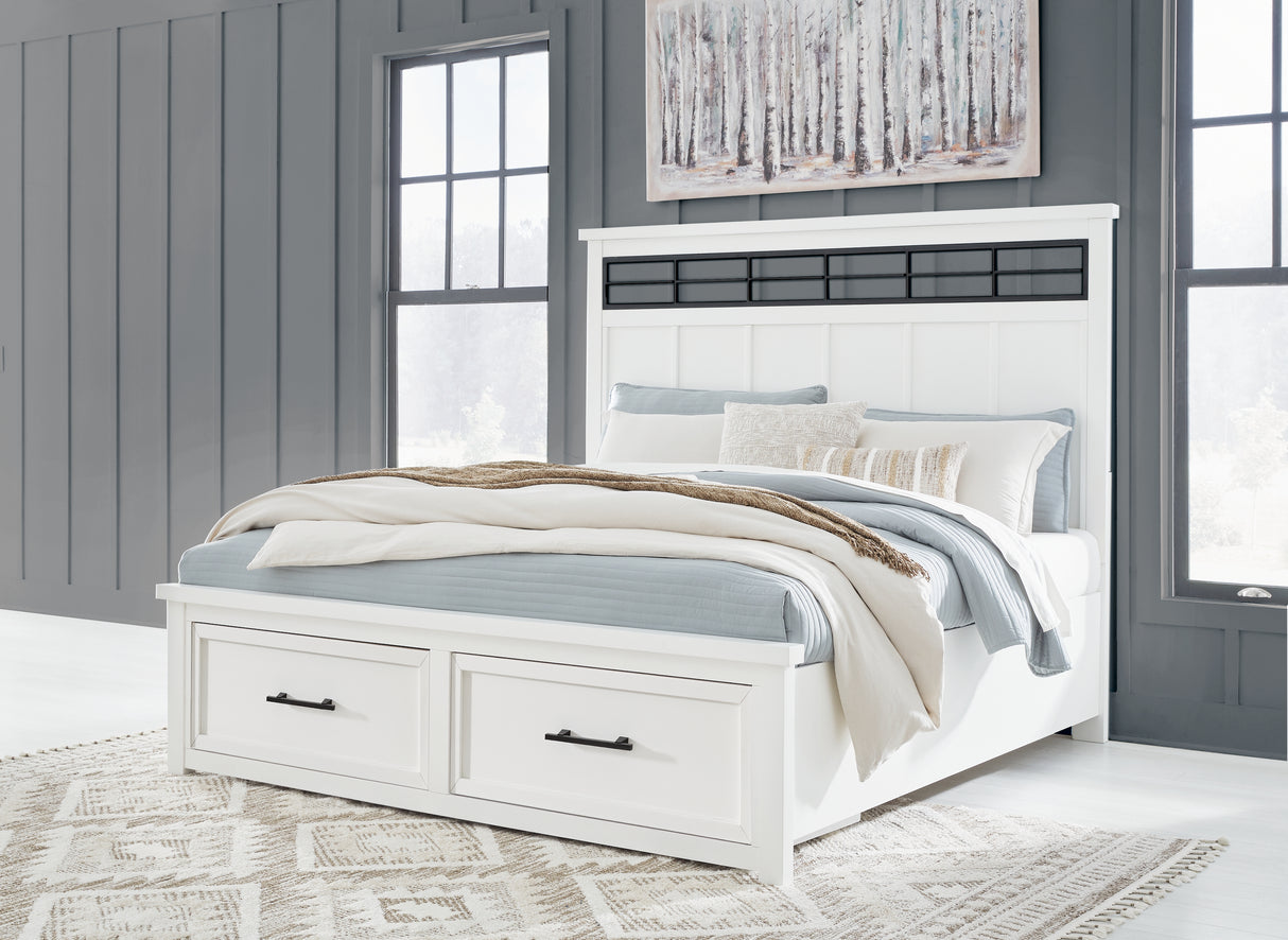 Furniture City Slidell - Ashley Furniture - Ashbryn Bedroom - California King Panel Storage Bed / White/Natural - B844B5