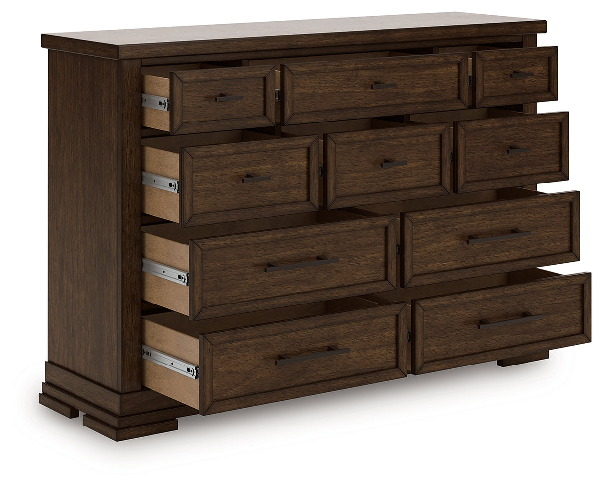 Furniture City Slidell - Ashley Furniture - Taffenbrook Bedroom - Dresser / Medium Brown - B849-31