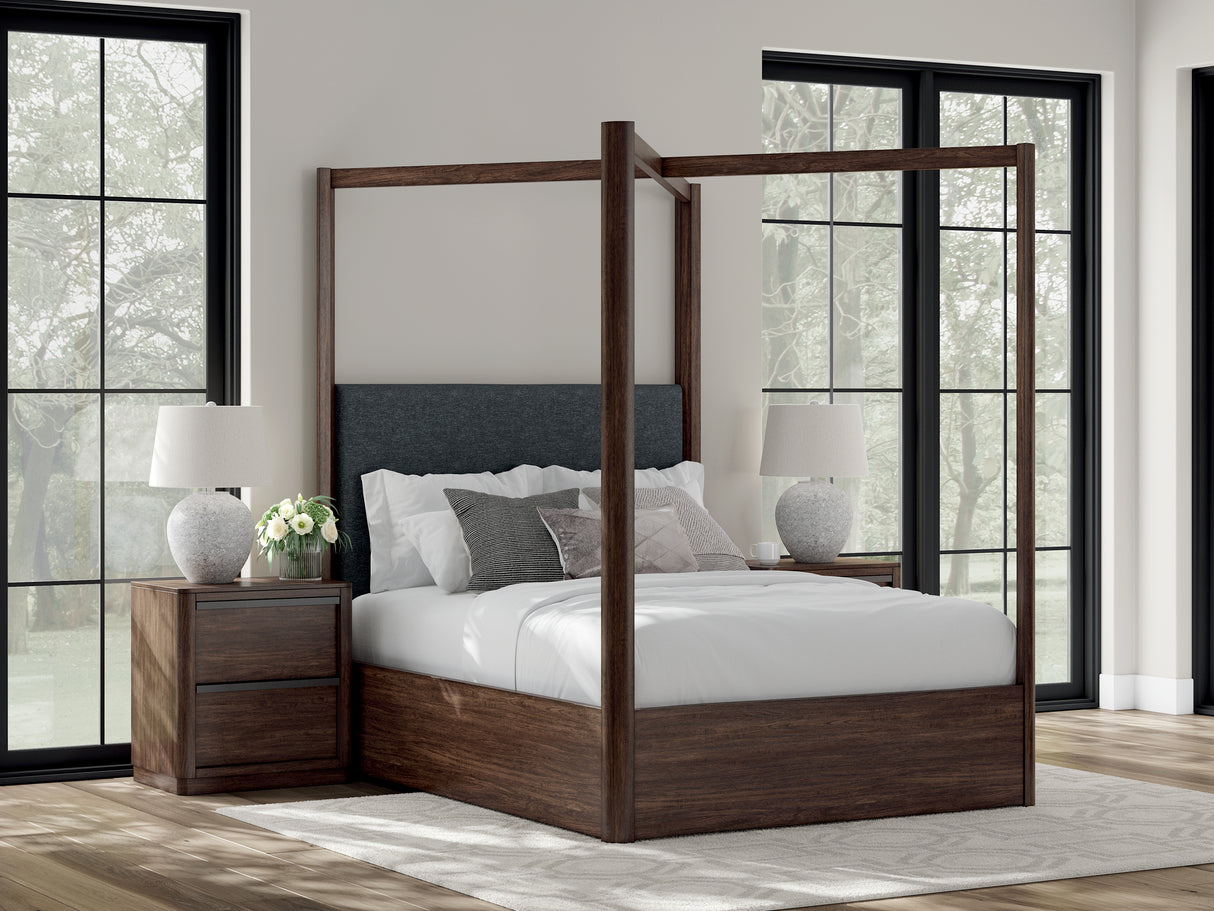 Furniture City Slidell - Ashley Furniture - Dilenno Bedroom - Queen Canopy Bed / Dark Brown - PCB857B2