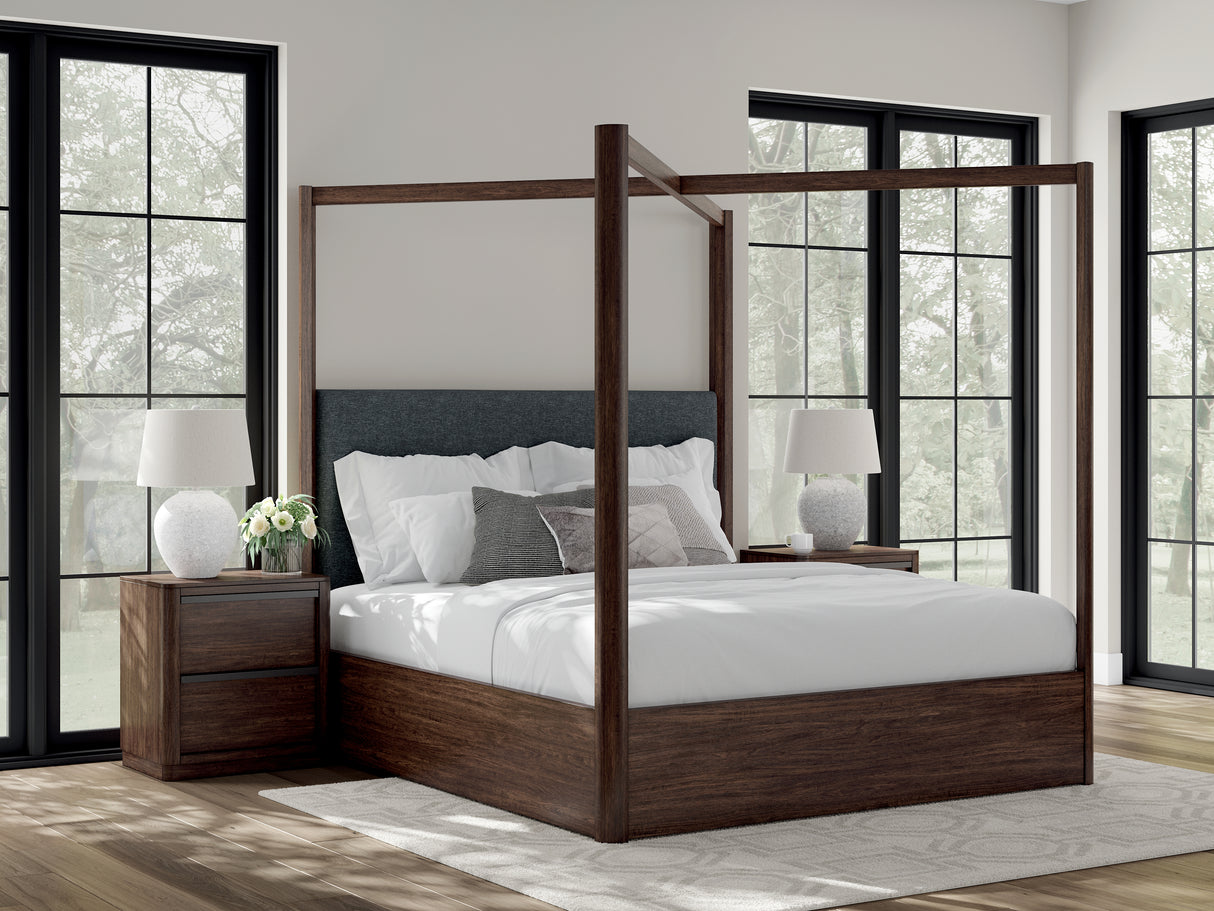 Furniture City Slidell - Ashley Furniture - Dilenno Bedroom - California King Canopy Bed / Dark Brown - PCB857B7