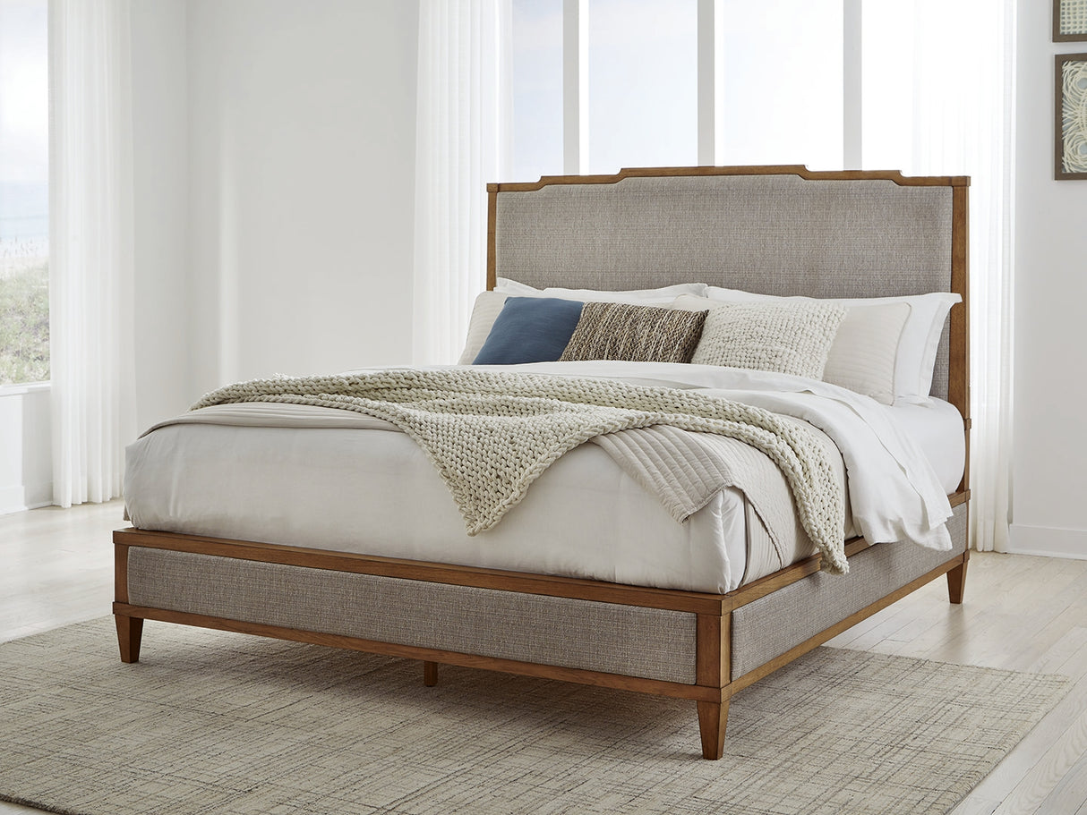 Furniture City Slidell - Ashley Furniture - Sharlance Bedroom - King Upholstered Panel Bed / Light Brown - B895B6
