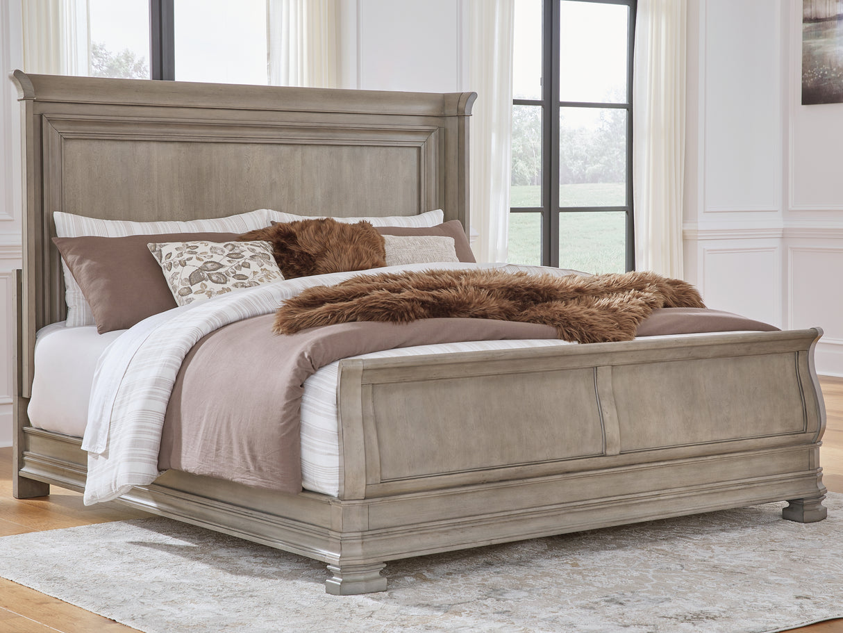Furniture City Slidell - Ashley Furniture - Lexorne Bedroom - King Sleigh Bed / Gray - B924B4