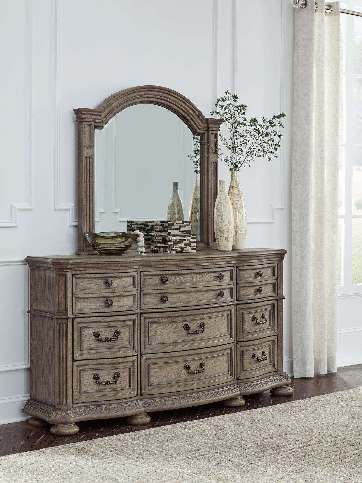 Furniture City Slidell - Ashley Furniture - Ardenfield Bedroom - Dresser and Mirror / Light Brown - B944B1