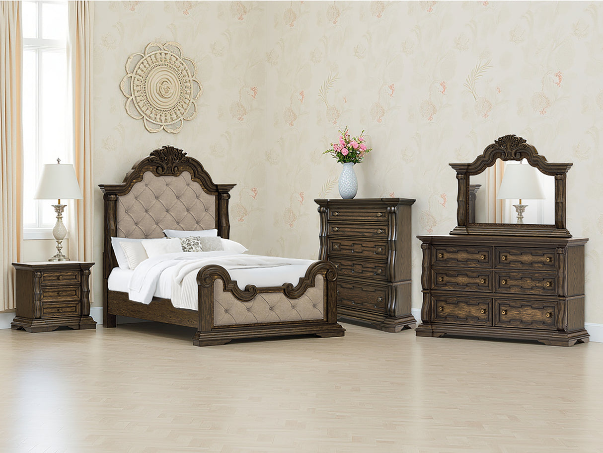 Furniture City Slidell - Ashley Furniture - Maylee Bedroom - Queen Upholstered Bed / Dark Brown - B947B2