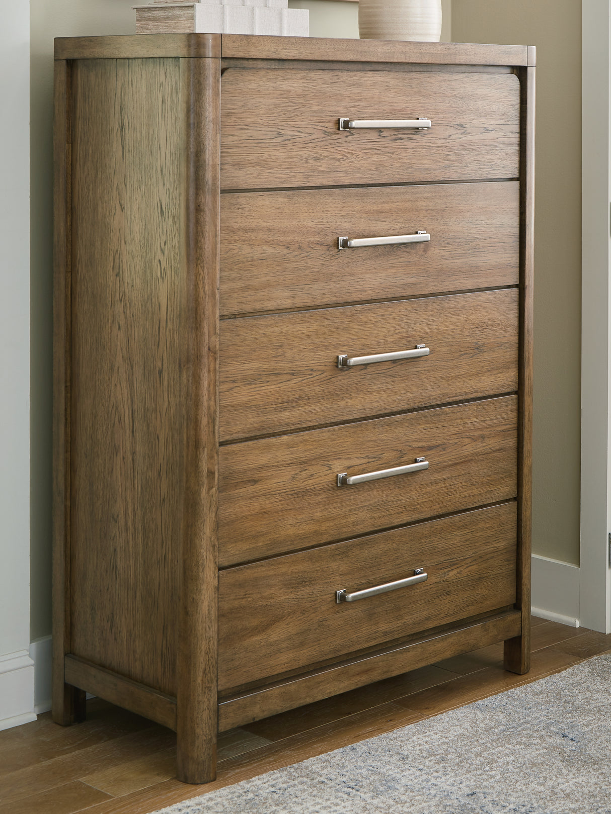 Furniture City Slidell - Ashley Furniture - Cabalynn Bedroom - Five Drawer Chest / Light Brown - B974-46