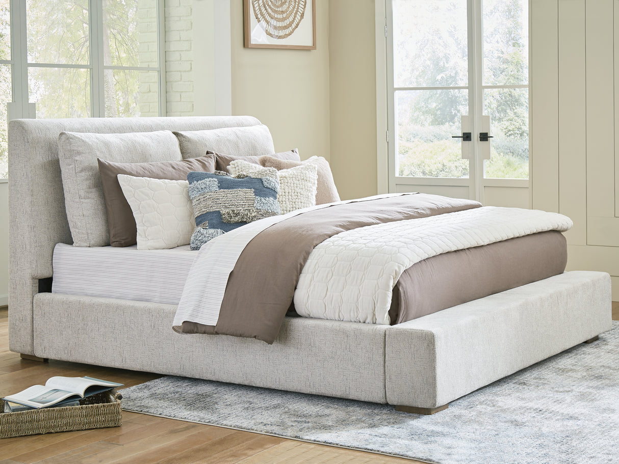 Furniture City Slidell - Ashley Furniture - Cabalynn Bedroom - California King Upholstered Bed / Light Brown - B974B7