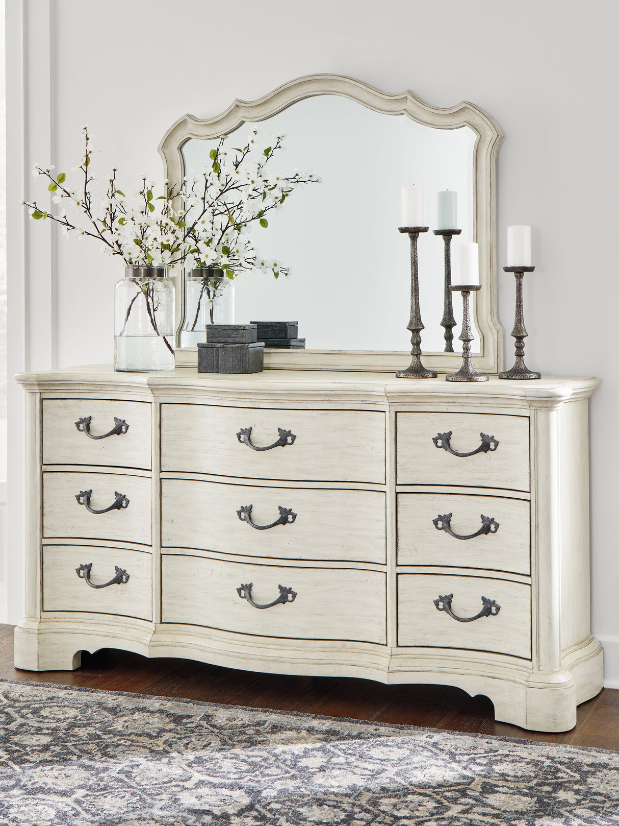 Furniture City Slidell - Ashley Furniture - Arlendyne Bedroom - Dresser and Mirror / Antique White - B980B1