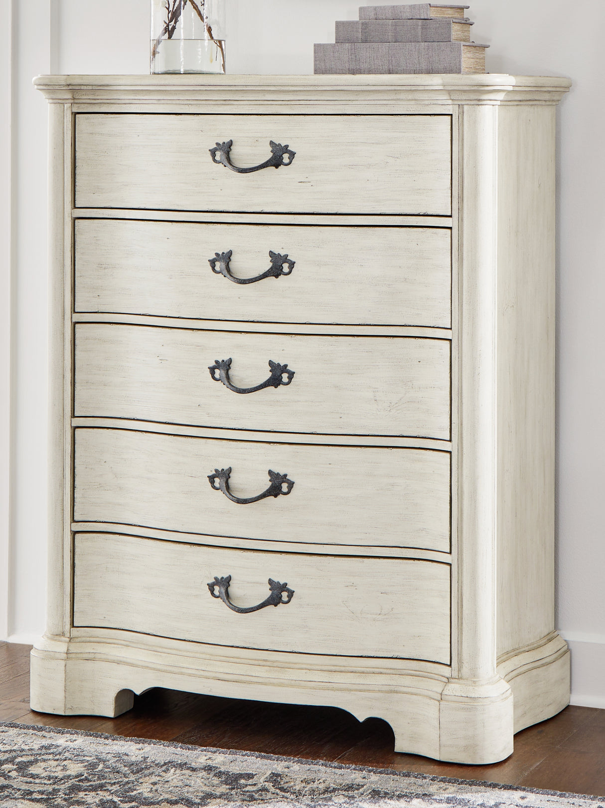 Furniture City Slidell - Ashley Furniture - Arlendyne Bedroom - Five Drawer Chest / Antique White - B980-46