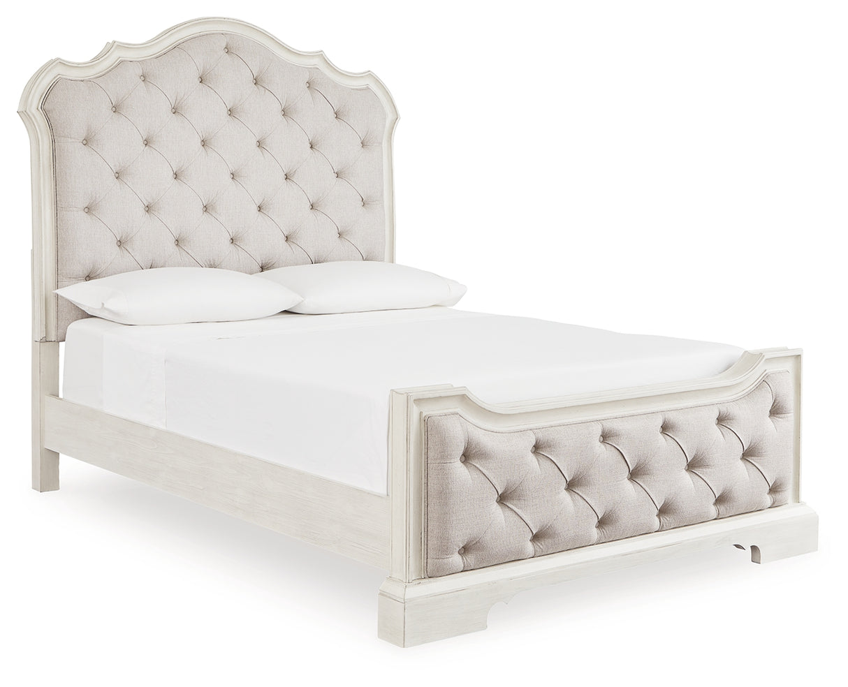 Furniture City Slidell - Ashley Furniture - Arlendyne Bedroom - Queen Upholstered Bed / Antique White - B980B2
