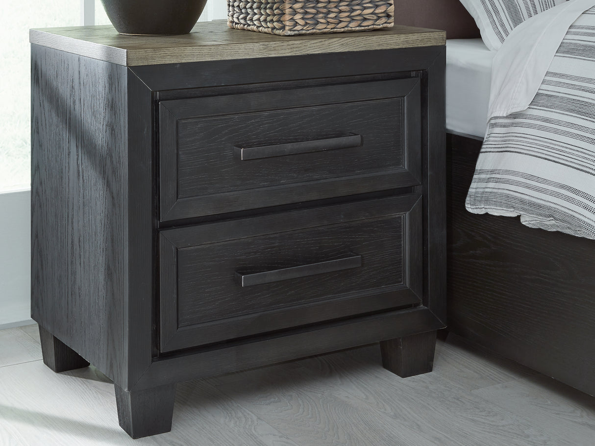 Furniture City Slidell - Ashley Furniture - Foyland Bedroom - Two Drawer Night Stand / Black/Brown - B989-92