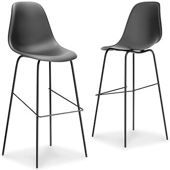 Furniture City Slidell - Ashley Furniture - Forestead Dining Room - Bar Height Bar Stool (Set of 2) / Black - D130-130X2