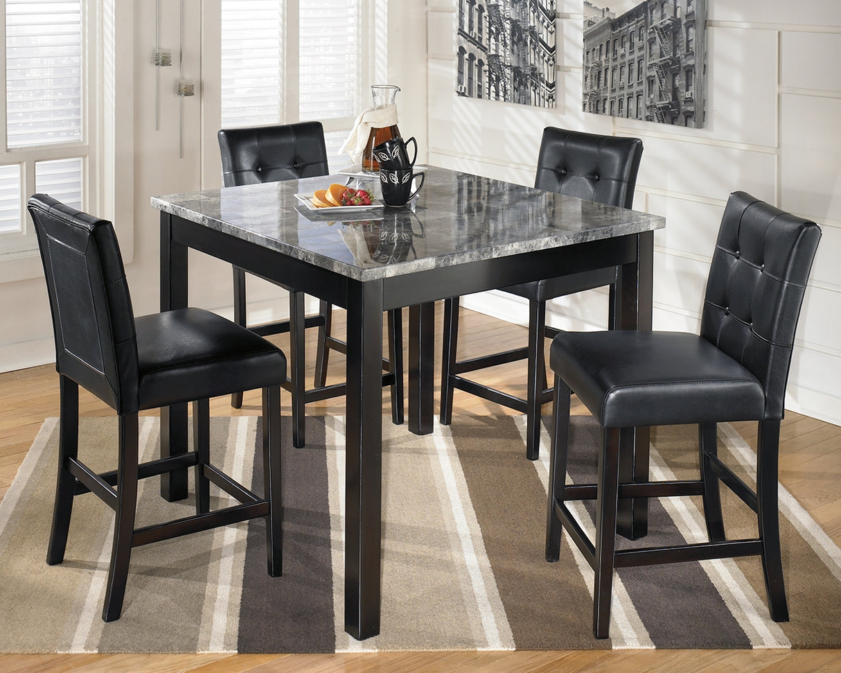 Furniture City Slidell - Ashley Furniture - Maysville Dining Room - Square Counter TBL Set (5/CN) / Black - D154-223