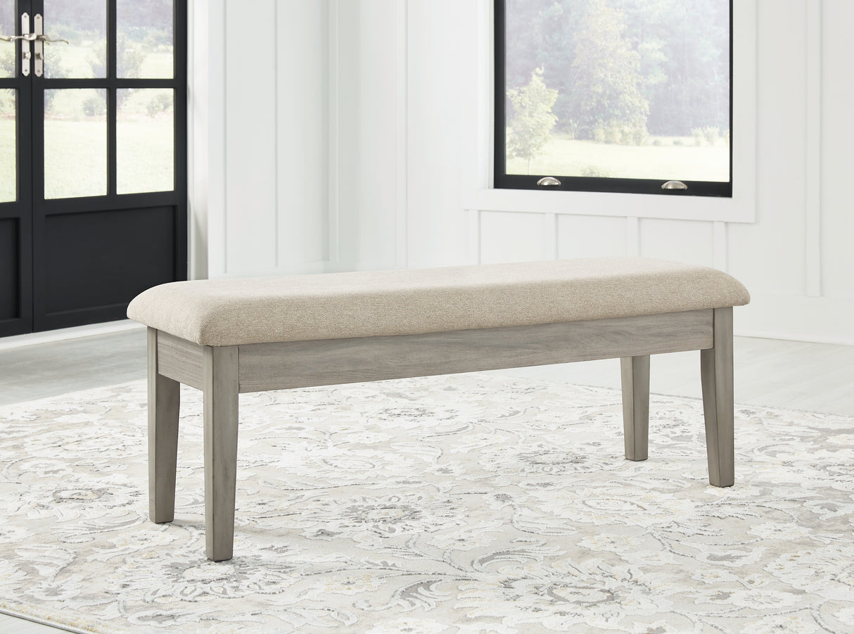 Furniture City Slidell - Ashley Furniture - Parellen Dining Room - Upholstered Storage Bench / Beige/Gray - D291-00