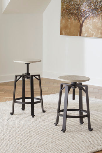 Furniture City Slidell - Ashley Furniture - Karisslyn Dining Room - Counter Height Stool (Set of 2) / Whitewash/Black - D336-024X2