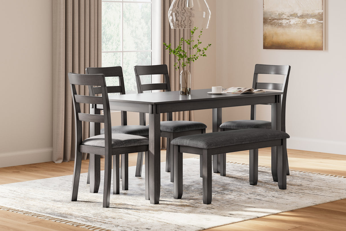 Furniture City Slidell - Ashley Furniture - Bridson Dining Room - RECT DRM Table Set (6/CN) / Gray - D383-325
