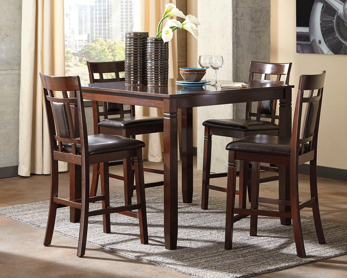 Furniture City Slidell - Ashley Furniture - Bennox Dining Room - DRM Counter Table Set (5/CN) / Brown - D384-223