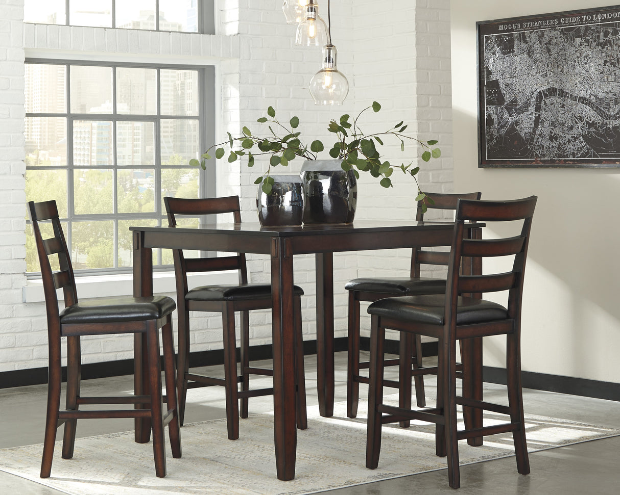 Furniture City Slidell - Ashley Furniture - Coviar Dining Room - DRM Counter Table Set (5/CN) / Brown - D385-223