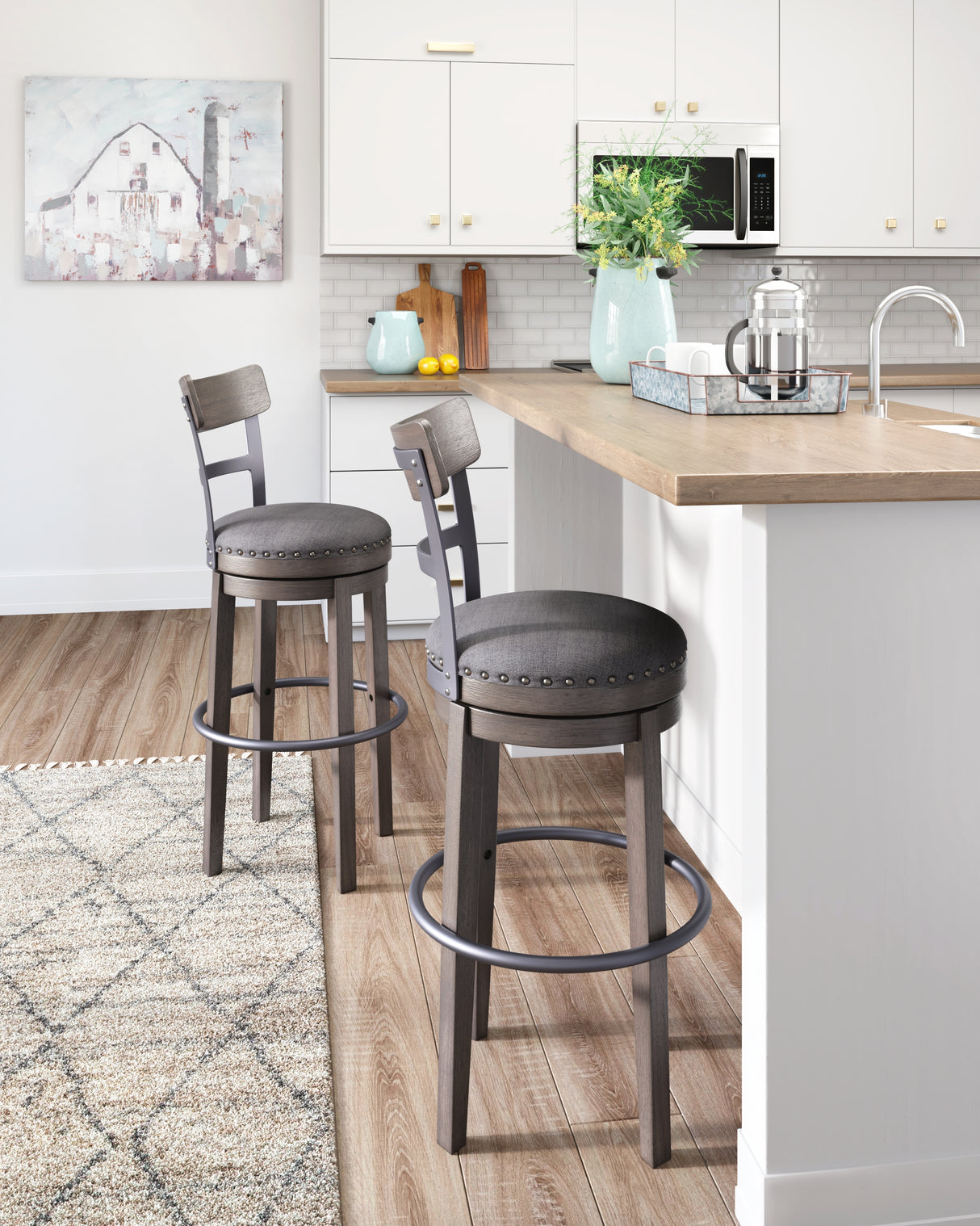 Furniture City Slidell - Ashley Furniture - Caitbrook Dining Room - Tall UPH Swivel Barstool(1/CN) / Gray - D388-230