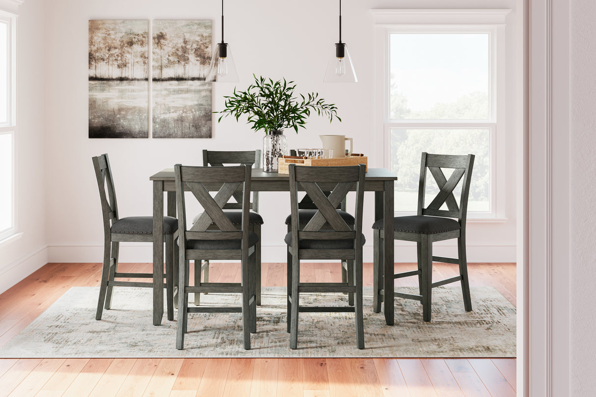 Furniture City Slidell - Ashley Furniture - Caitbrook Dining Room - RECT DRM Counter TBL Set(7/CN) / Gray - D388-423