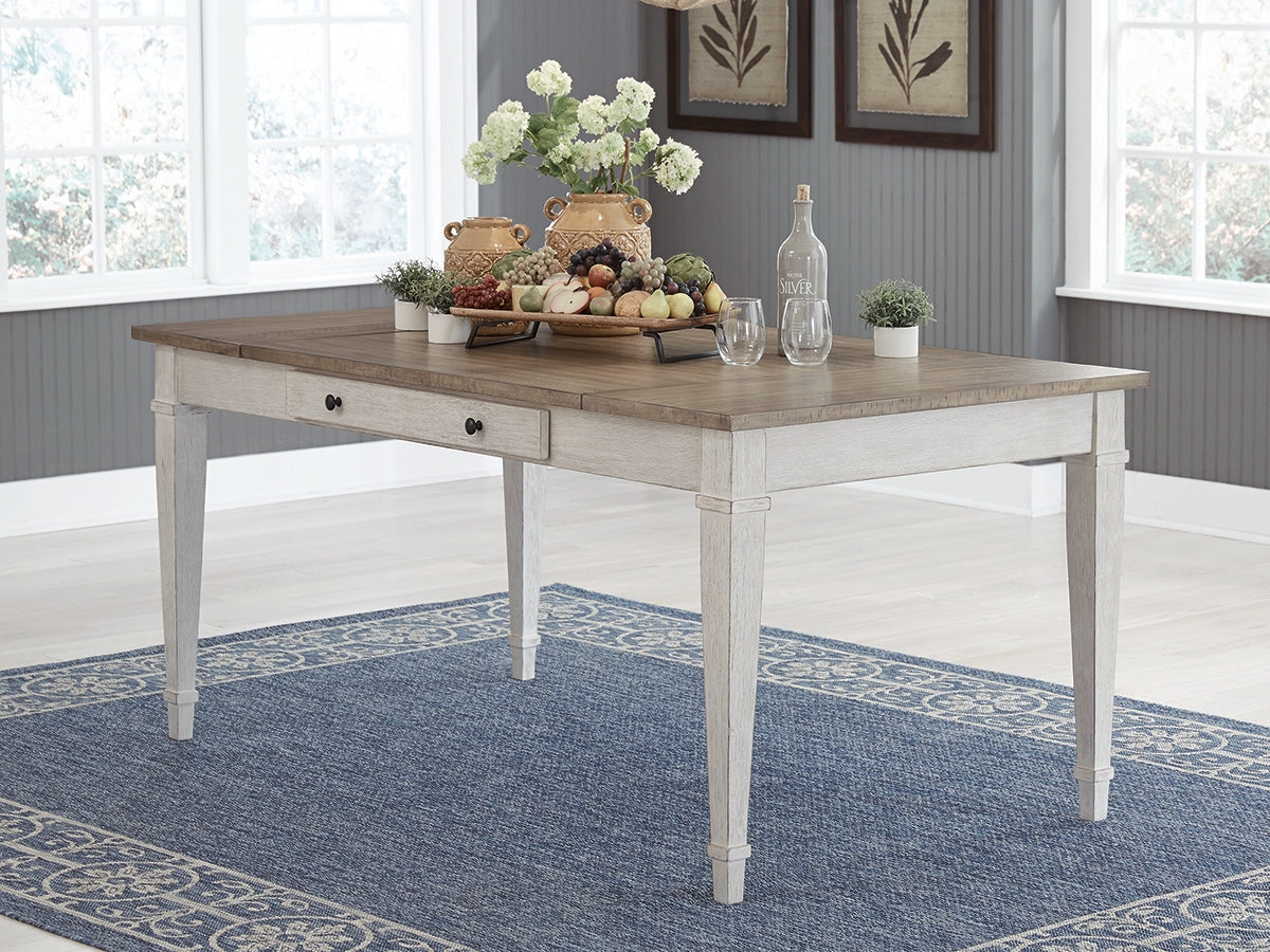Furniture City Slidell - Ashley Furniture - Skempton Dining Room - RECT DRM Table w/Storage / White/Light Brown - D394-25