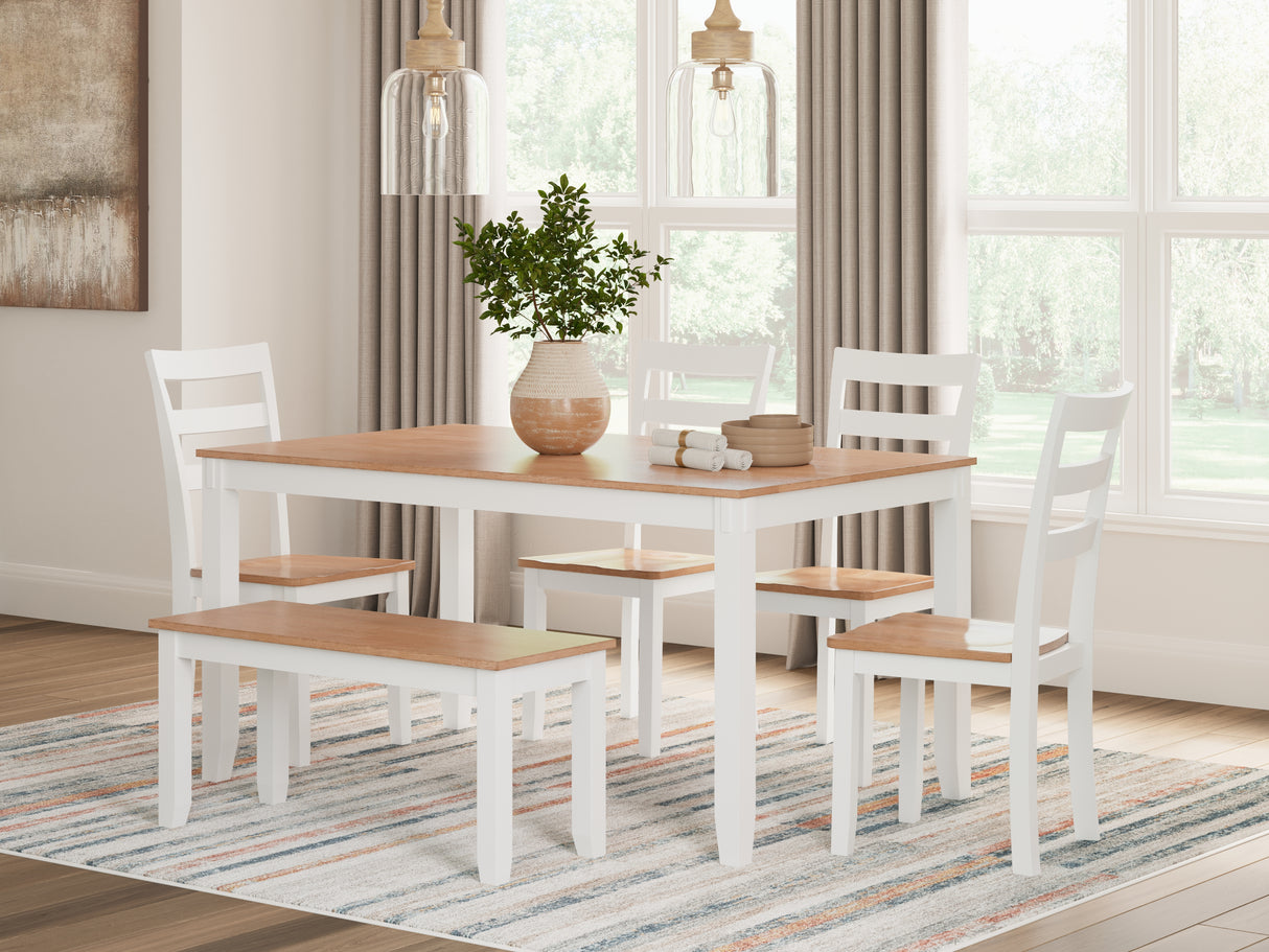 Furniture City Slidell - Ashley Furniture - Gesthaven Dining Room - Dining Room Table Set (6/CN) / Natural/White - D398-325
