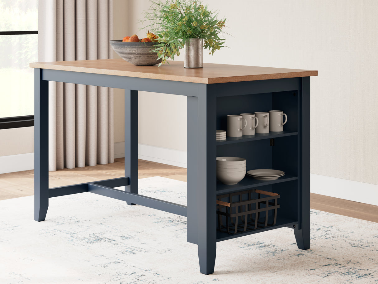 Furniture City Slidell - Ashley Furniture - Gesthaven Dining Room - RECT Dining Room Counter Table / Natural/Blue - D399-13