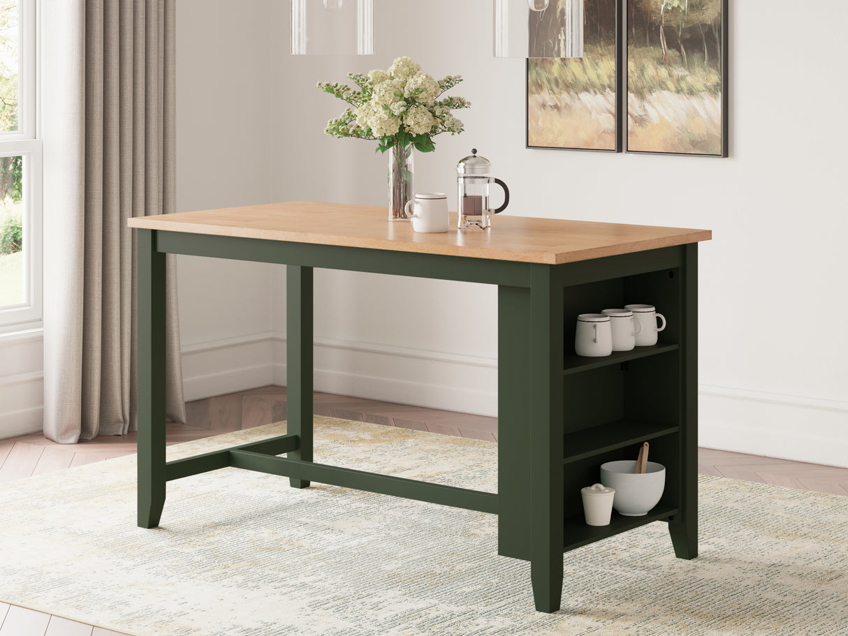 Furniture City Slidell - Ashley Furniture - Gesthaven Dining Room - RECT Dining Room Counter Table / Natural/Green - D401-13
