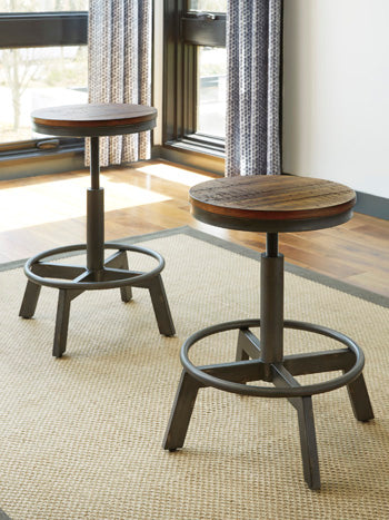 Furniture City Slidell - Ashley Furniture - Torjin Dining Room - Counter Height Stool (Set of 2) / Brown/Gray - D440-024X2