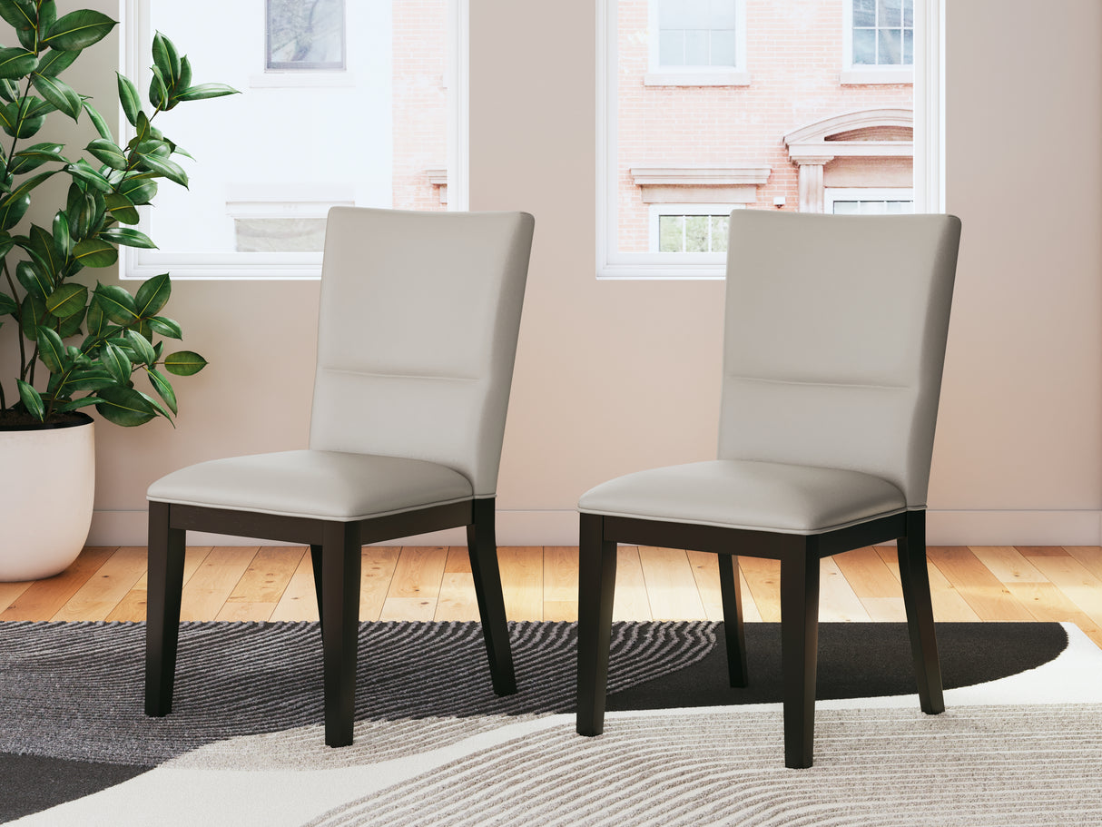 Furniture City Slidell - Ashley Furniture - Glinari Dining Room - Dining Chair (Set of 2) / Taupe/Black - D476-01X2