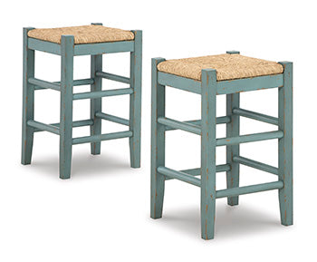 Furniture City Slidell - Ashley Furniture - Mirimyn Dining Room - Counter Height Bar Stool (Set of 2) / Teal - D508-324X2