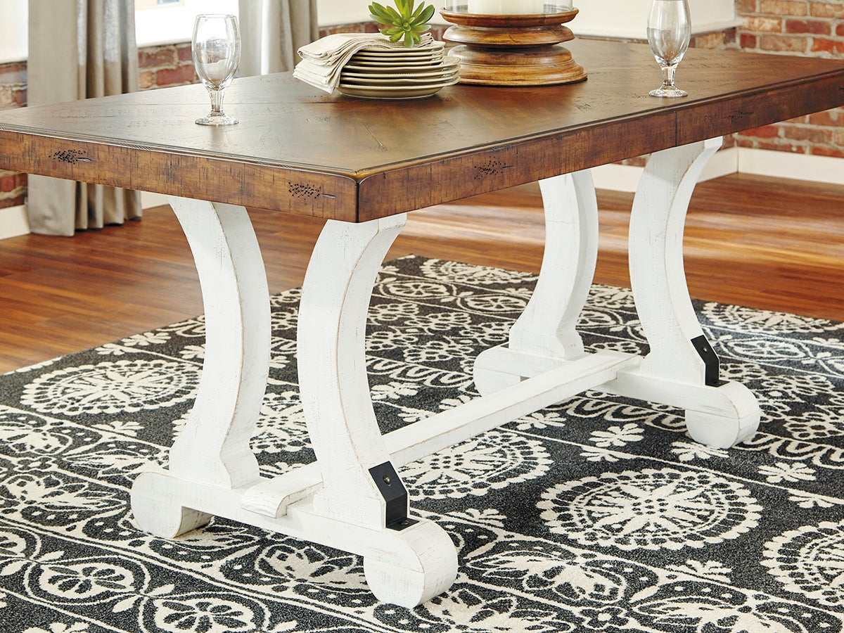 Furniture City Slidell - Ashley Furniture - Valebeck Dining Room - Rectangular Dining Room Table / White/Brown - D546-35