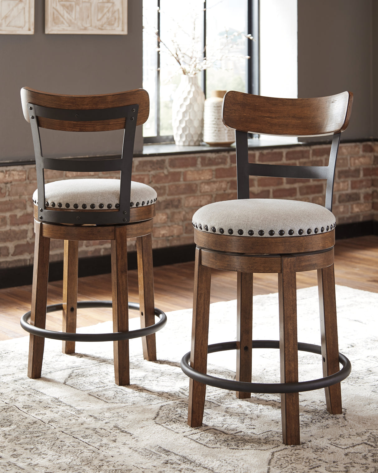 Furniture City Slidell - Ashley Furniture - Valebeck Dining Room - UPH Swivel Stool (1/CN) / Black - D546-824